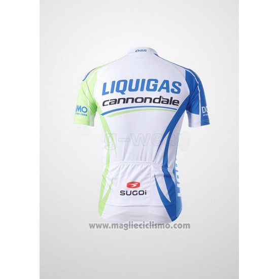 2011 Abbigliamento Ciclismo Liquigas Cannondale Bianco e Verde Manica Corta e Salopette